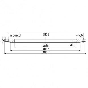Фланец стальной плоский приварной Ду 15 Ру 6, ст. 20, исполнение 1, ГОСТ 12820-80