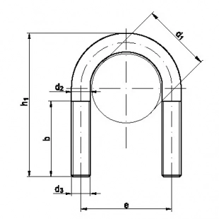 Болт-хомут U-образный нержавеющий M10x38 1" А2 DIN 3570