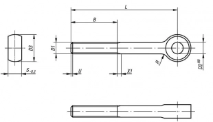 Болт откидной нержавеющий M10x100 A2 DIN 444