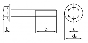 Болт с насечкой шестигранной головой и фланцем оцинкованный M10x20 DIN 6921