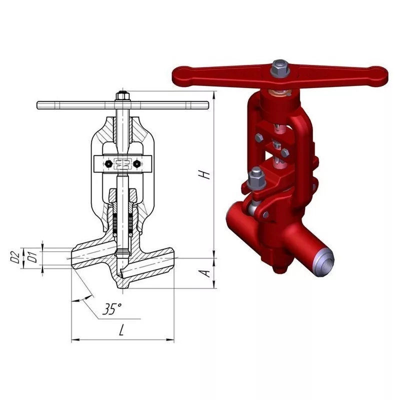 Клапан запорный ЗАО "РОУ" 1512-15-0 Ру 20 08Х18Н10Т ТУ 3742-010-71228244-2008