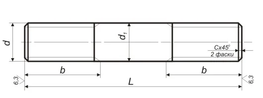 Шпилька м12 чертеж