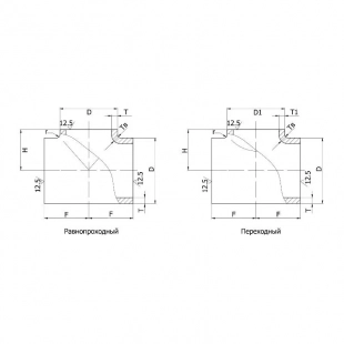 Тройник переходный стальной бесшовный приварной 108х4-76х3,5, исполнение 2, ст. 08Х18Н10Т, ГОСТ 17376-2001