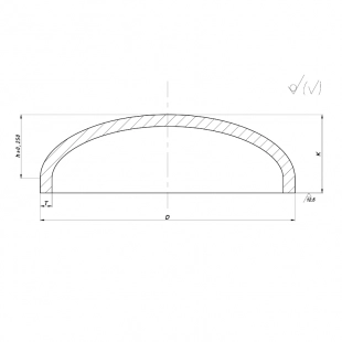 Заглушка эллиптическая стальная бесшовная приварная 89х8, исполнение 2, ст. 08Х18Н10Т, ГОСТ 17379-2001
