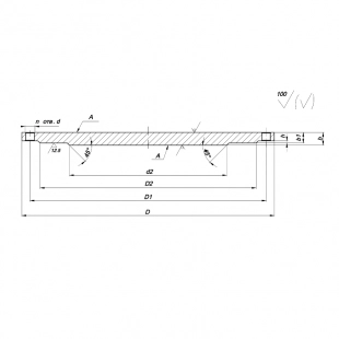 Заглушка фланцевая стальная 1-10-0,6 (6 кгс/см2) ст. 08Х18Н10Т, АТК 24.200.02-90 (фланец глухой)